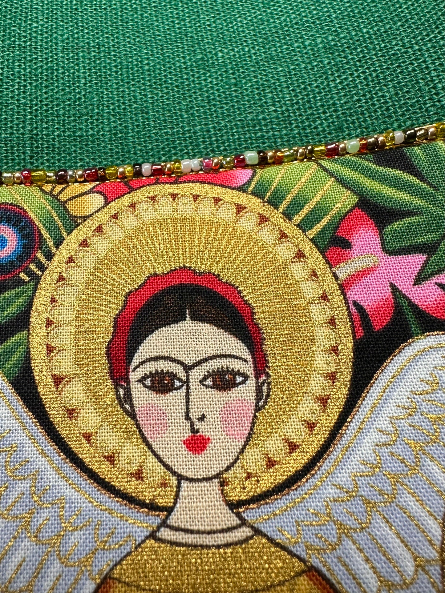 Green Marian clergy stole, 48"