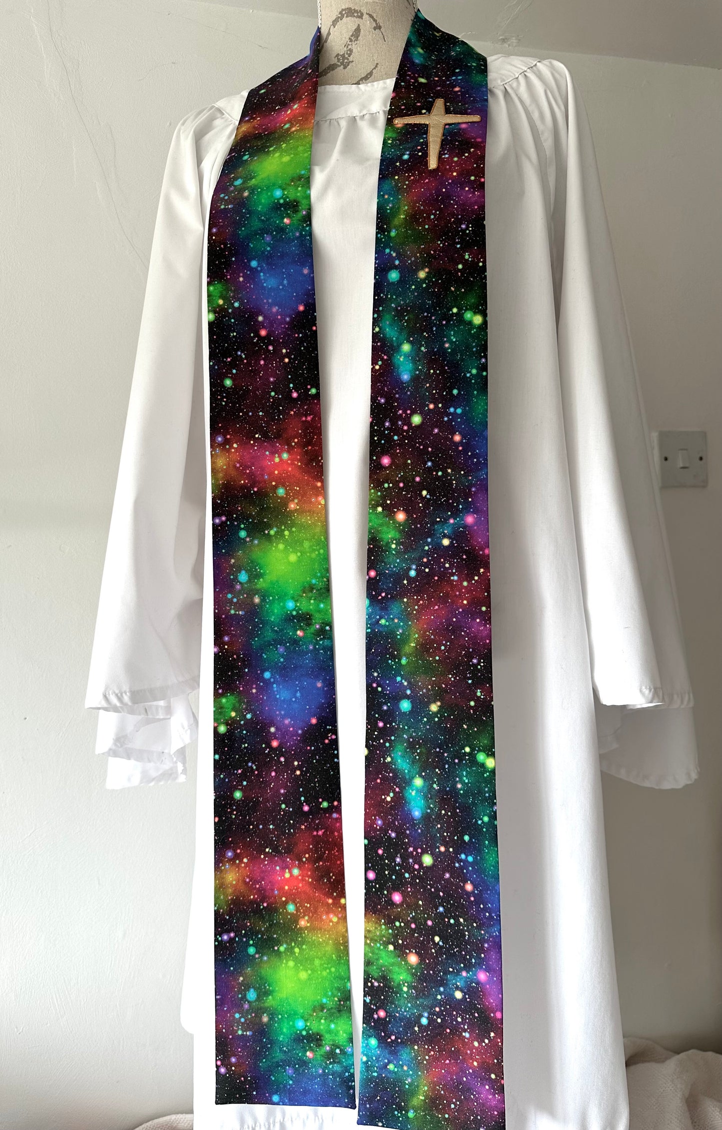 Glorious galaxy clergy stole, 43"