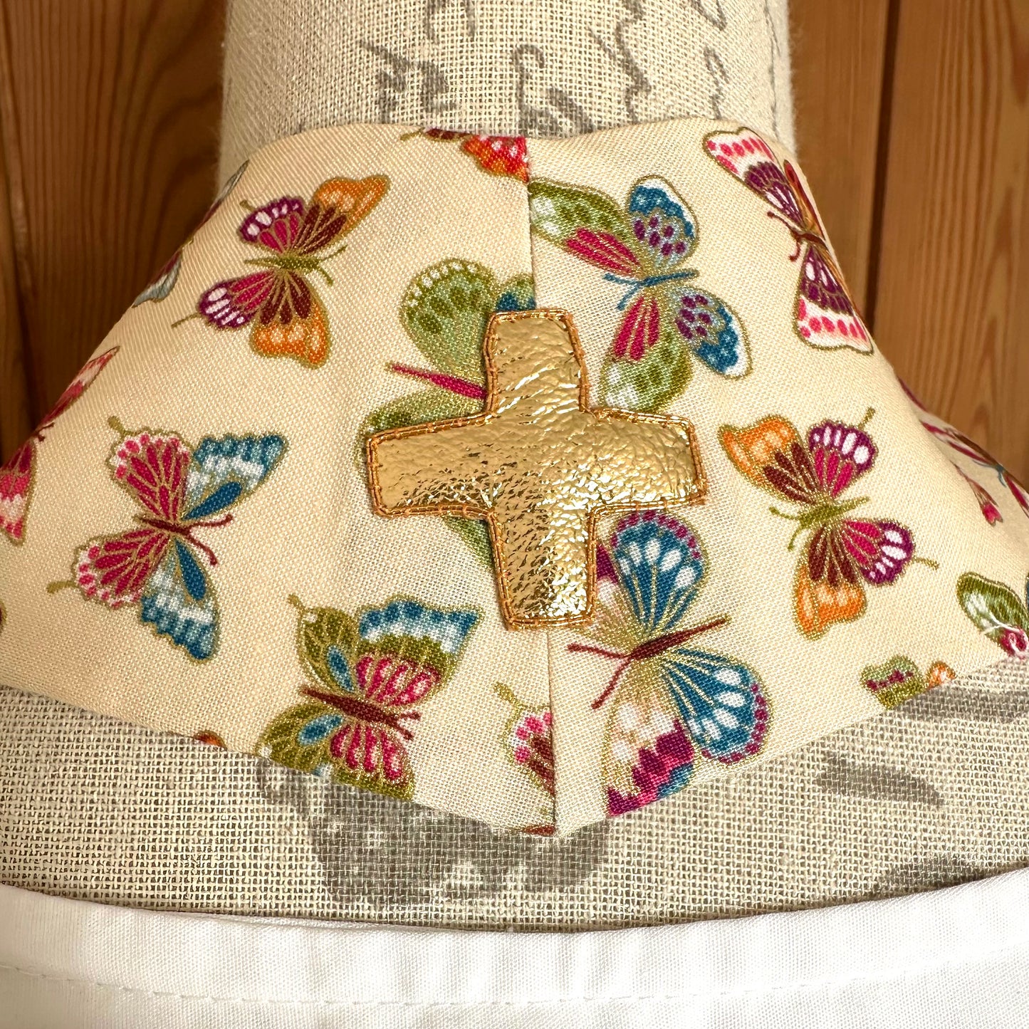 White butterfly clergy stole, 48"